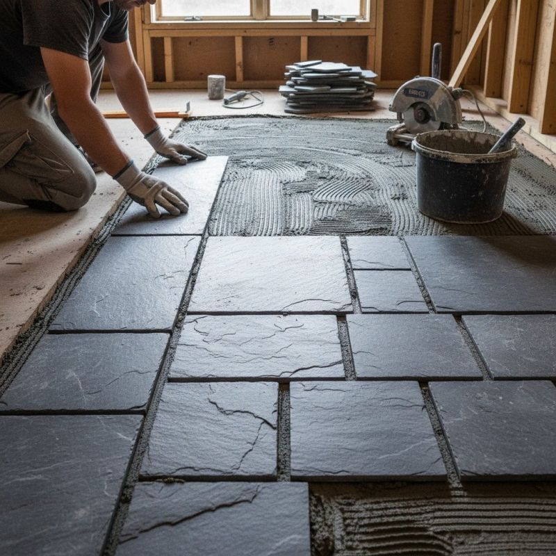 Slate Floor Installation detail